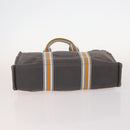 HERMES Fourre Tout Hand Bag Canvas 3 Set Orange Gray black Auth fm5167-7