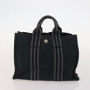 HERMES Fourre Tout Hand Bag Canvas 3 Set Orange Gray black Auth fm5167-9