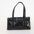 Salvatore Ferragamo Gancini Bag Patent Leather 3 Set Black Beige Auth fm5168-10