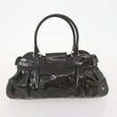 Salvatore Ferragamo Gancini Bag Patent Leather 3 Set Black Beige Auth fm5168-18