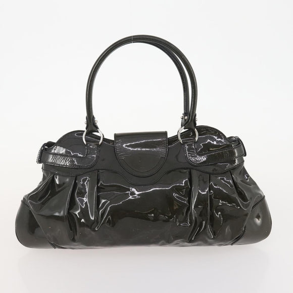 Salvatore Ferragamo Gancini Bag Patent Leather 3 Set Black Beige Auth fm5168