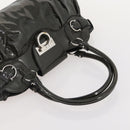 Salvatore Ferragamo Gancini Bag Patent Leather 3 Set Black Beige Auth fm5168-20