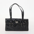 Salvatore Ferragamo Gancini Bag Patent Leather 3 Set Black Beige Auth fm5168-9