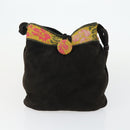 FENDI Zucchino Zucca Bag Nylon Leather PVC Canvas 2 Set Black Brown Auth fm5169-23