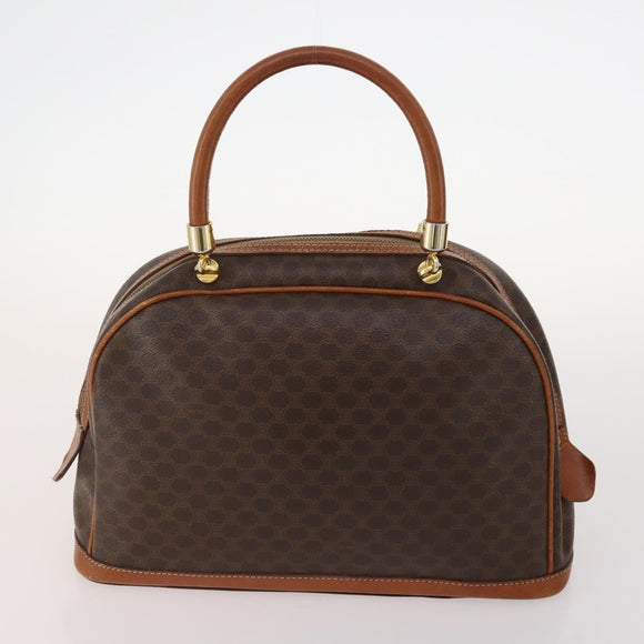 CELINE Macadam Canvas Bag PVC Leather 3 Set Brown Beige Navy Auth fm5170