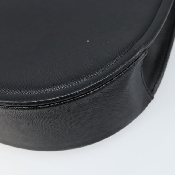 SAINT LAURENT Shoulder Bag Leather Black Gold Auth fm5171