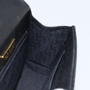 SAINT LAURENT Shoulder Bag Leather Black Gold Auth fm5171-17