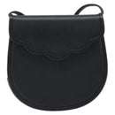 SAINT LAURENT Shoulder Bag Leather Black Gold Auth fm5171-13