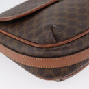 CELINE Macadam Canvas Shoulder Bag PVC Leather Brown Gold Auth fm5173-9