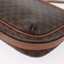 CELINE Macadam Canvas Shoulder Bag PVC Leather Brown Gold Auth fm5173-16