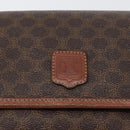 CELINE Macadam Canvas Shoulder Bag PVC Leather Brown Gold Auth fm5173-17