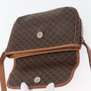 CELINE Macadam Canvas Shoulder Bag PVC Leather Brown Gold Auth fm5173-18