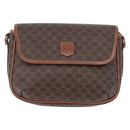 CELINE Macadam Canvas Shoulder Bag PVC Leather Brown Gold Auth fm5173-13
