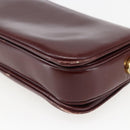 CELINE Shoulder Bag Leather Red Gold Auth fm5174-15