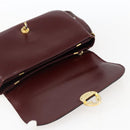 CELINE Shoulder Bag Leather Red Gold Auth fm5174-10