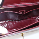 CELINE Shoulder Bag Leather Red Gold Auth fm5174-11