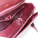 CELINE Shoulder Bag Leather Red Gold Auth fm5174-19