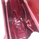 CELINE Shoulder Bag Leather Red Gold Auth fm5174-20