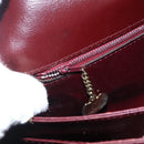 CELINE Shoulder Bag Leather Red Gold Auth fm5174-22