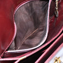 CELINE Shoulder Bag Leather Red Gold Auth fm5174-12