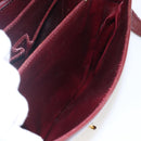 CELINE Shoulder Bag Leather Red Gold Auth fm5174-23
