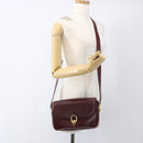 CELINE Shoulder Bag Leather Red Gold Auth fm5174-24