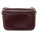 CELINE Shoulder Bag Leather Red Gold Auth fm5174-2