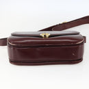 CELINE Shoulder Bag Leather Red Gold Auth fm5174-5