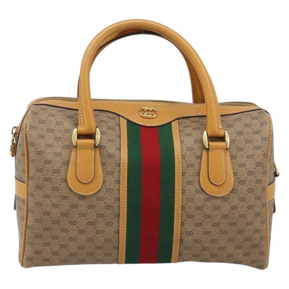 GUCCI Micro GG Supreme Web Sherry Line Bag PVC 2way 002 115 0165 Auth fm5175