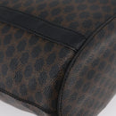 CELINE Macadam Canvas Tote Bag PVC Leather Black Gold Auth fm5176-9