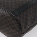 CELINE Macadam Canvas Tote Bag PVC Leather Black Gold Auth fm5176-14
