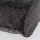 CELINE Macadam Canvas Tote Bag PVC Leather Black Gold Auth fm5176-15
