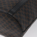 CELINE Macadam Canvas Tote Bag PVC Leather Black Gold Auth fm5176-16