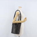 CELINE Macadam Canvas Tote Bag PVC Leather Black Gold Auth fm5176-24