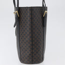 CELINE Macadam Canvas Tote Bag PVC Leather Black Gold Auth fm5176-3