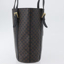 CELINE Macadam Canvas Tote Bag PVC Leather Black Gold Auth fm5176-4