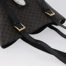 CELINE Macadam Canvas Tote Bag PVC Leather Black Gold Auth fm5176-6