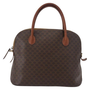 CELINE Macadam Canvas Hand Bag PVC Leather Brown Gold Auth fm5177 - 0