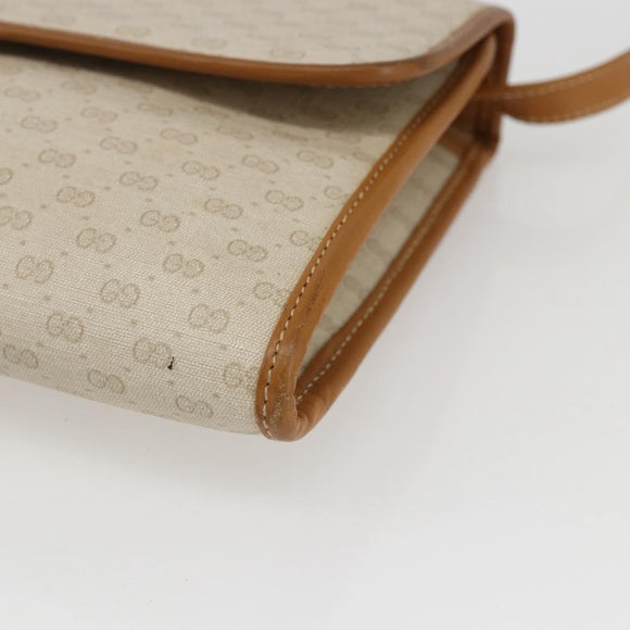 GUCCI Micro GG Supreme Bag PVC Light Beige Gold 004 106 0146 Auth fm5178