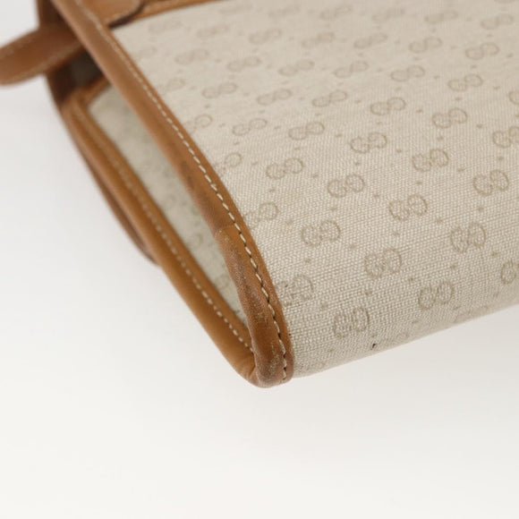 GUCCI Micro GG Supreme Bag PVC Light Beige Gold 004 106 0146 Auth fm5178
