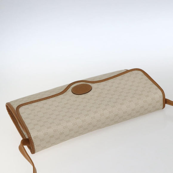 GUCCI Micro GG Supreme Bag PVC Light Beige Gold 004 106 0146 Auth fm5178