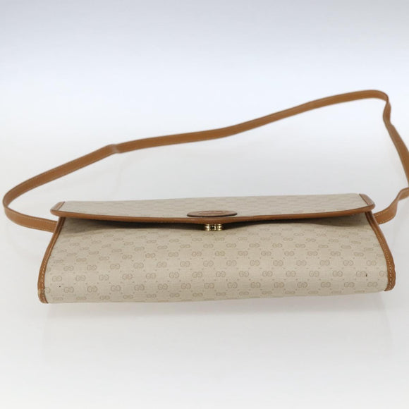 GUCCI Micro GG Supreme Bag PVC Light Beige Gold 004 106 0146 Auth fm5178