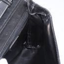 CELINE Circle Shoulder Bag Leather Black Gold Auth fm5181-18