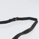 CELINE Circle Shoulder Bag Leather Black Gold Auth fm5181-8