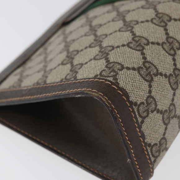 GUCCI GG Supreme Web Sherry Line Clutch Bag PVC Beige Red 010 378 Auth fm5184