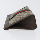 GUCCI GG Supreme Web Sherry Line Clutch Bag PVC Beige Red 010 378 Auth fm5184-4