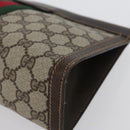 GUCCI GG Supreme Web Sherry Line Clutch Bag PVC Beige Red 010 378 Auth fm5184-8