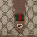 GUCCI GG Supreme Web Sherry Line Clutch Bag PVC Beige 156 01 031 Auth fm5185-17