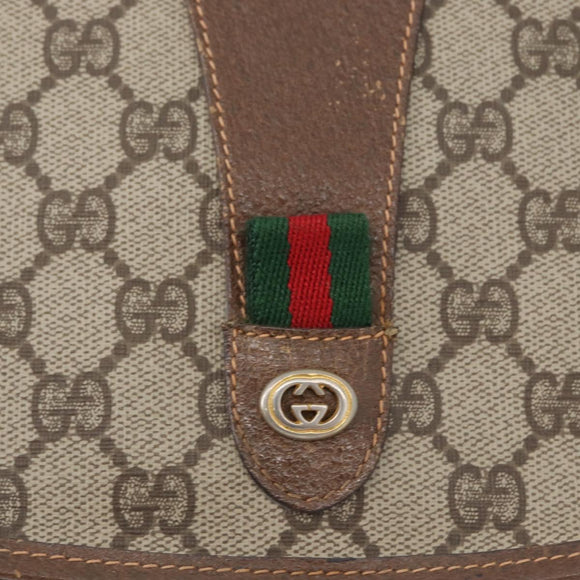 GUCCI GG Supreme Web Sherry Line Clutch Bag PVC Beige 156 01 031 Auth fm5185