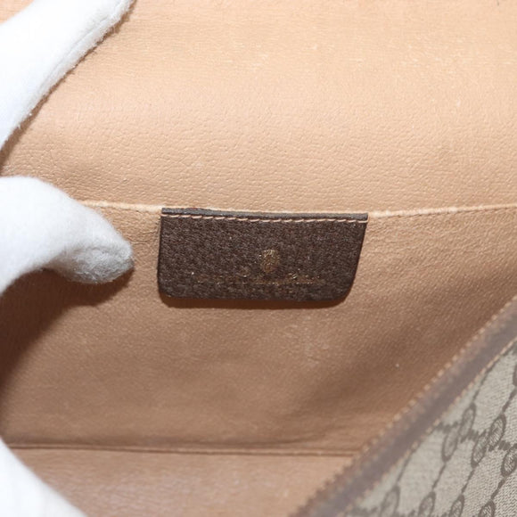 GUCCI GG Supreme Web Sherry Line Clutch Bag PVC Beige 156 01 031 Auth fm5185